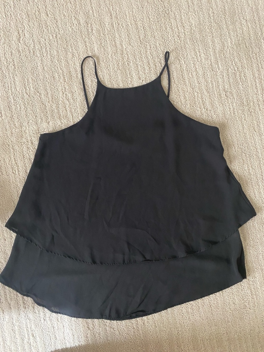 Black Spaghetti Strap Women's Top